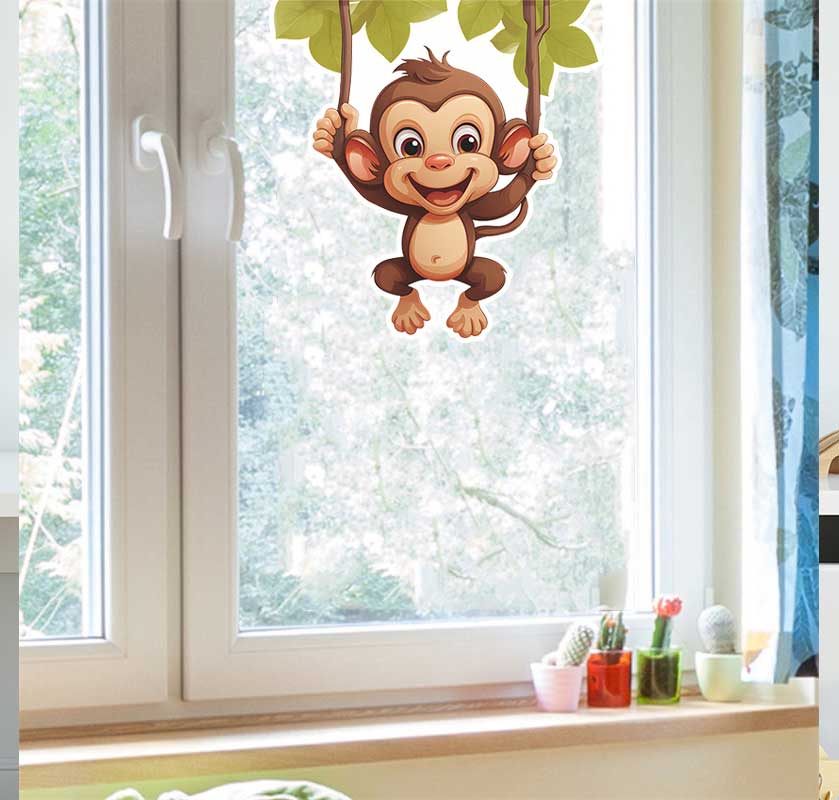 Cute Little Monkey Living Room - Pvc Panel Background review and price