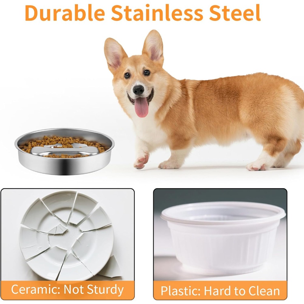 Slow Feeder Dog Bowl Stainless - Royal Canin Food Medium review and price